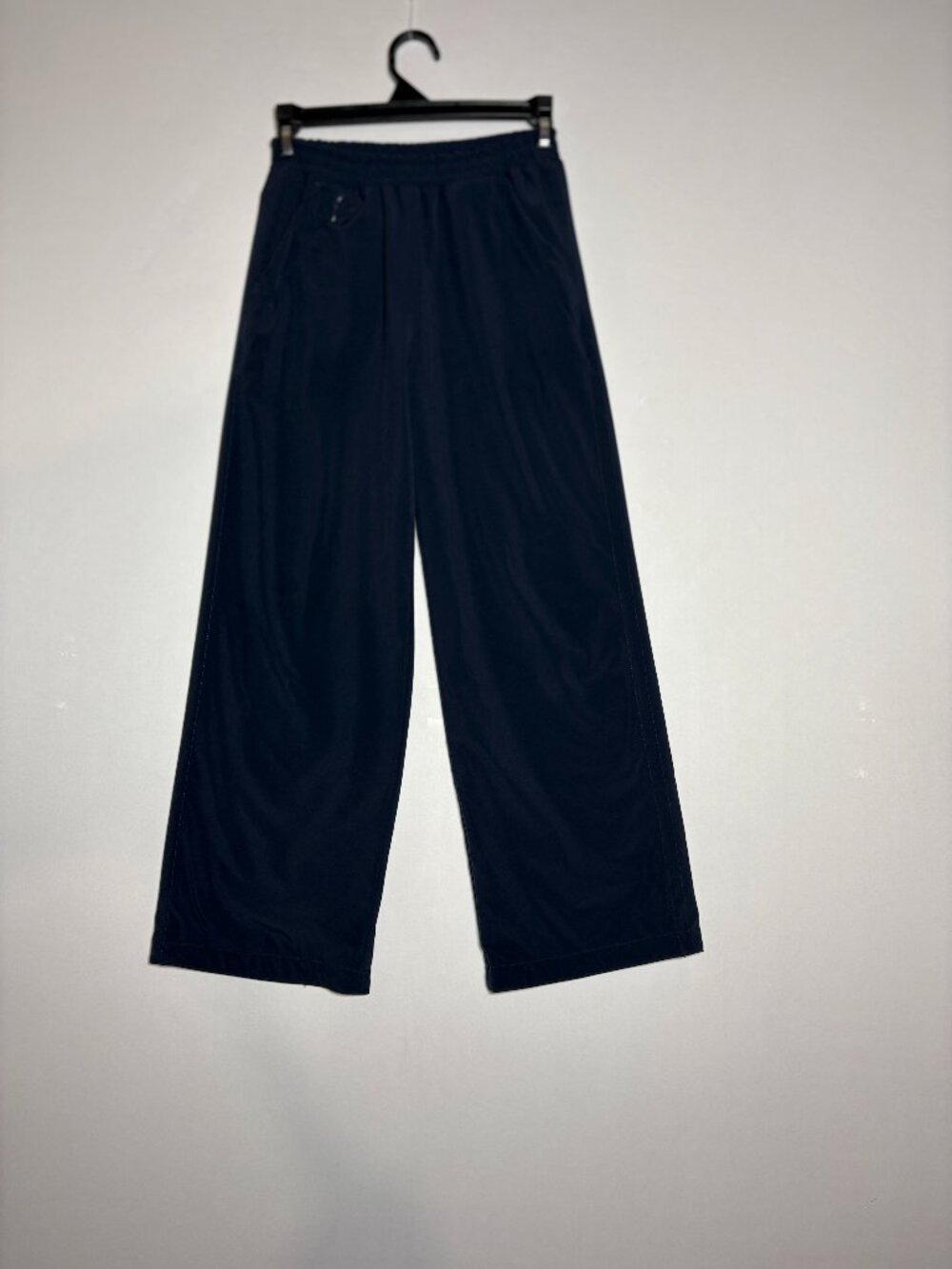 Athleta Girl Chit Chat Navy Blue Wide Leg Stretch Athletic Pants Size M (8/10)